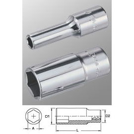 Genius Tools 427810 1/2"-os 6 lapú dugókulcs fej, hosszított kivitel, 10 mm termék fő termékképe