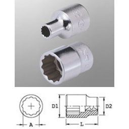 Genius Tools 433810 1/2"-os 12 lapú dugókulcs fej 10 mm termék fő termékképe