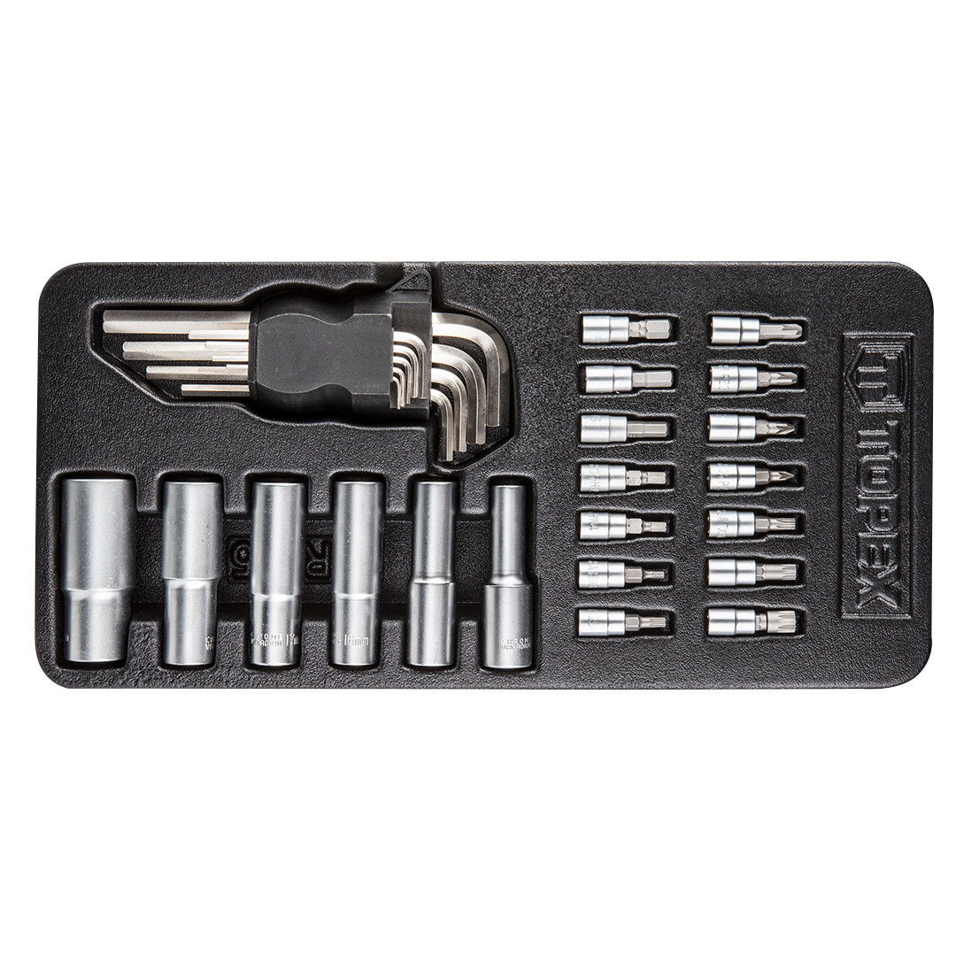 Topex 79R515 szerszámkészlet műhelykocsi tálcával, 29 részes termék fő termékképe