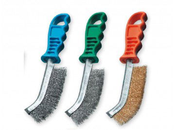 Univerzális Drótkefe Egy Soros Hullámos Réz  260/0,3 mm Műanyag Nyéllel termék fő termékképe