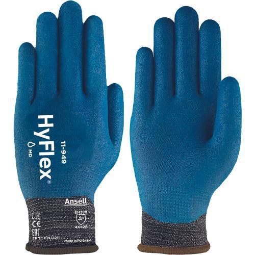 Ansell Nitril mártott kesztyű,kék/szürke 9-es Hyflex  11-949 termék fő termékképe