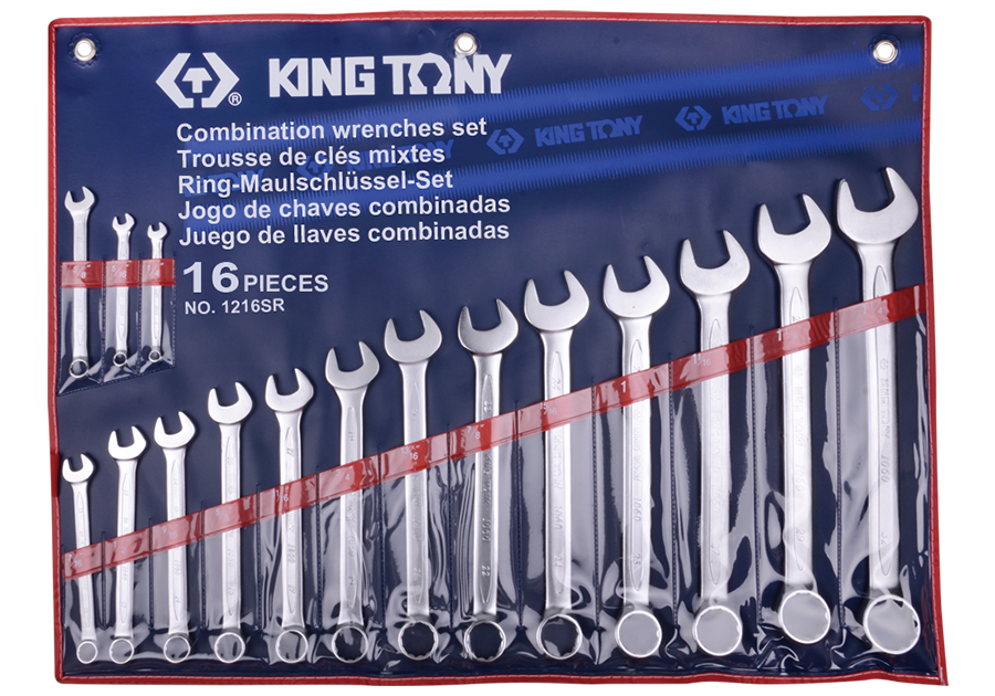 King Tony 16 részes csillag-villáskulcskészlet 1/4" - 1-1/4" collos termék fő termékképe