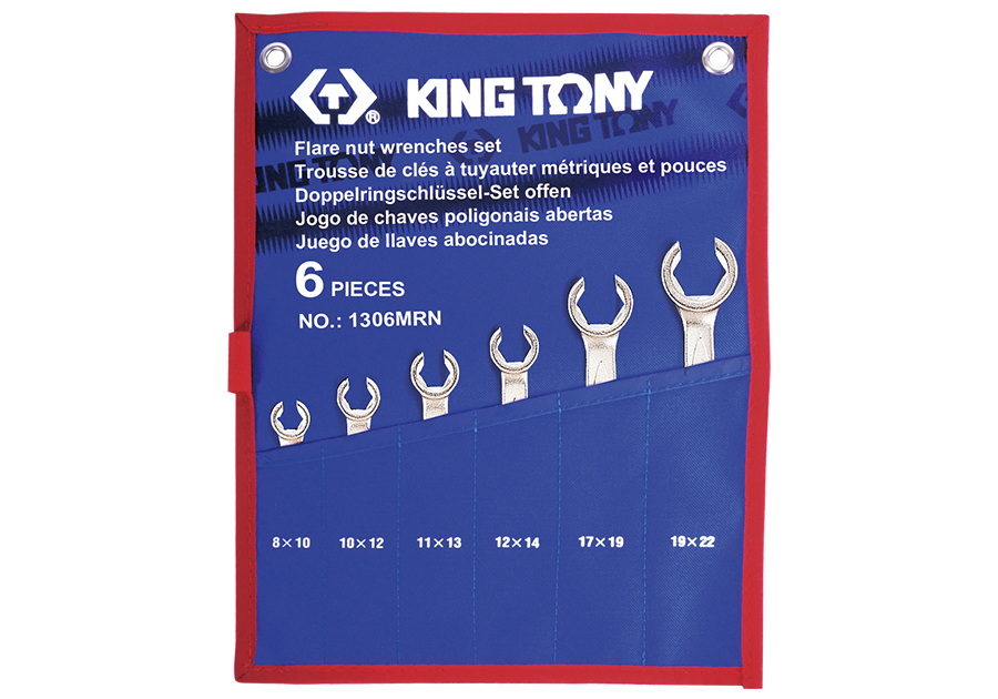 King Tony 6 részes fékcsőkulcskészlet 8-22 mm termék fő termékképe