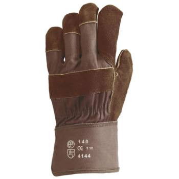 Coverguard Barna erős marhahasíték bőrkesztyű barna vászon kézháttal 10-es méret termék fő termékképe