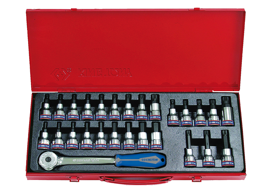 King Tony 27 részes 1/2" spline bitfejkészlet termék fő termékképe