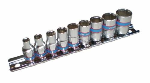 King Tony 9 részes 1/4" kézi dugókulcskészlet sínen termék fő termékképe