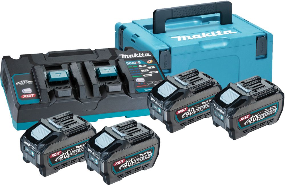 Akkumulátor szett 40V max XGT 4db 5,0 Ah Li-Ion akkumulátor  DC40RB duplatöltö MAKPAC Koffer termék fő termékképe