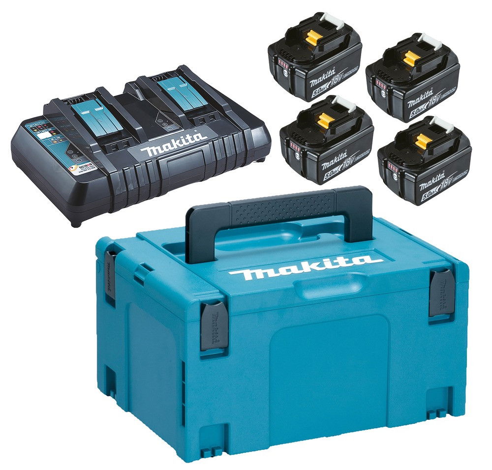 Makita 18V LXT Li-ion 4x 5,0Ah akku + DC18RD duplatöltő klt + MAKPAC termék fő termékképe