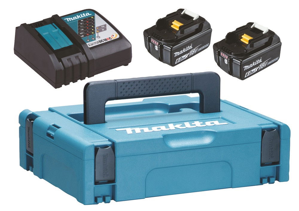 Makita 18V LXT Li-ion 2x 6,0Ah akku + DC18RC töltő készlet + MAKPAC termék fő termékképe