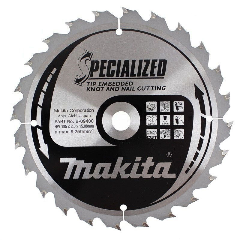 Makita SPECIALIZED Beágyazott Fogú Körfűrésztárcsák Szögre, Csomós fára termék fő termékképe