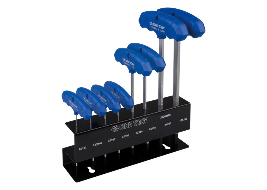 King Tony 8 részes T-nyelű imbuszkulcskészlet állványon termék fő termékképe
