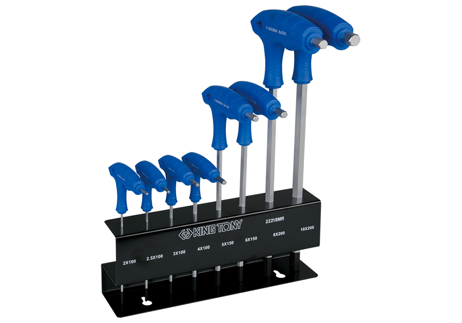 King Tony 8 részes L-nyelű imbuszkulcskészlet állványon termék fő termékképe