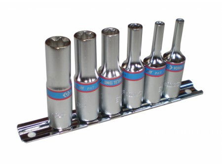King Tony 6 részes 3/8" torx hosszú dugókulcskészlet sínen termék fő termékképe