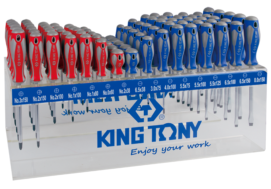 King Tony 96 részes csavarhúzókészlet polccal (+/-) termék fő termékképe