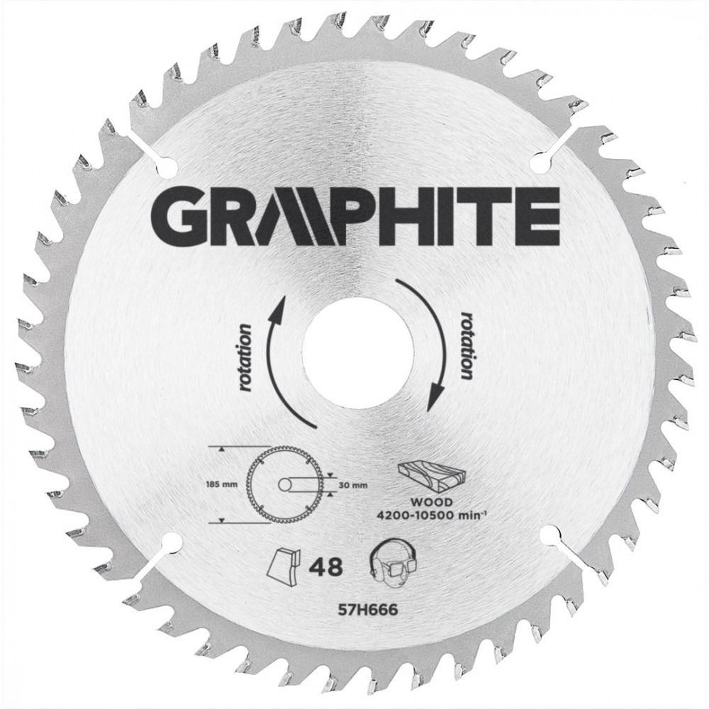 GRAPHITE Vídiabetétes Fűrésztárcsa Fához termék fő termékképe