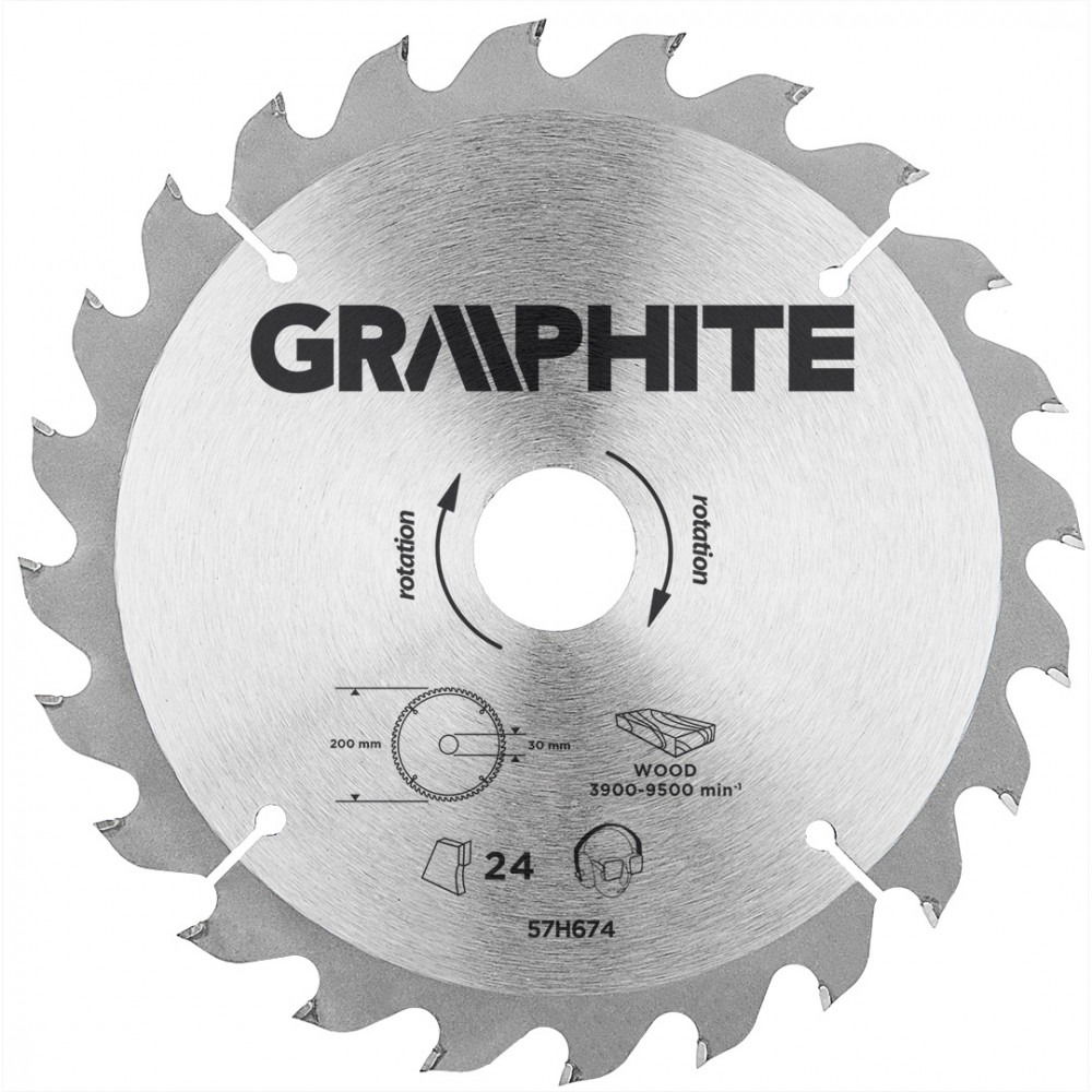 GRAPHITE Vídiabetétes Fűrésztárcsa Fához termék fő termékképe
