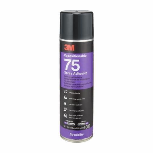 3M Klebstoff 75 Ragasztóspray Újra Felhelyezhető 500 ml Színtelen Vékony, Könnyű Anyagokhoz termék fő termékképe