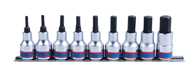 King Tony 9 részes 1/2" hatszög bitfejkészlet sínen termék fő termékképe