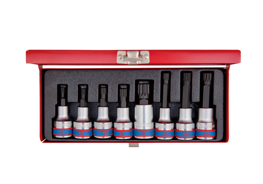 King Tony 8 részes 1/2" spline bitfejkészlet termék fő termékképe