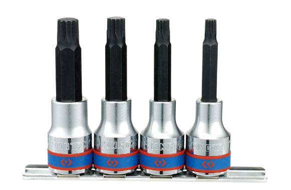 King Tony 4 részes 1/2"  spline bitfejkészlet sínen termék fő termékképe