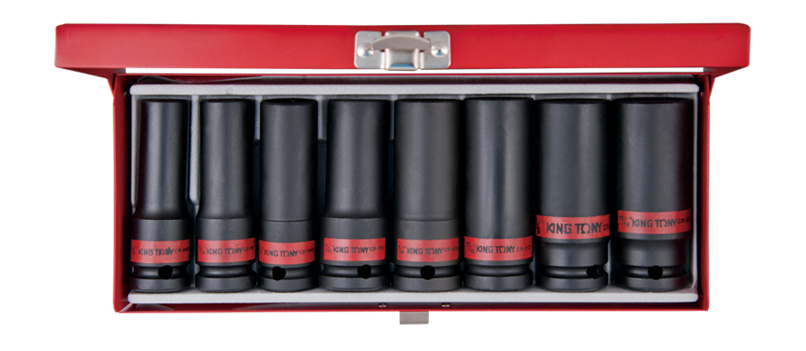 King Tony 8 részes 1/2" gépi dugókulcskészlet hosszú collos termék fő termékképe