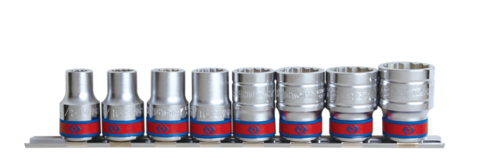 King Tony 8 részes 1/2" kézi dugókulcskészlet 6* sínen collos termék fő termékképe