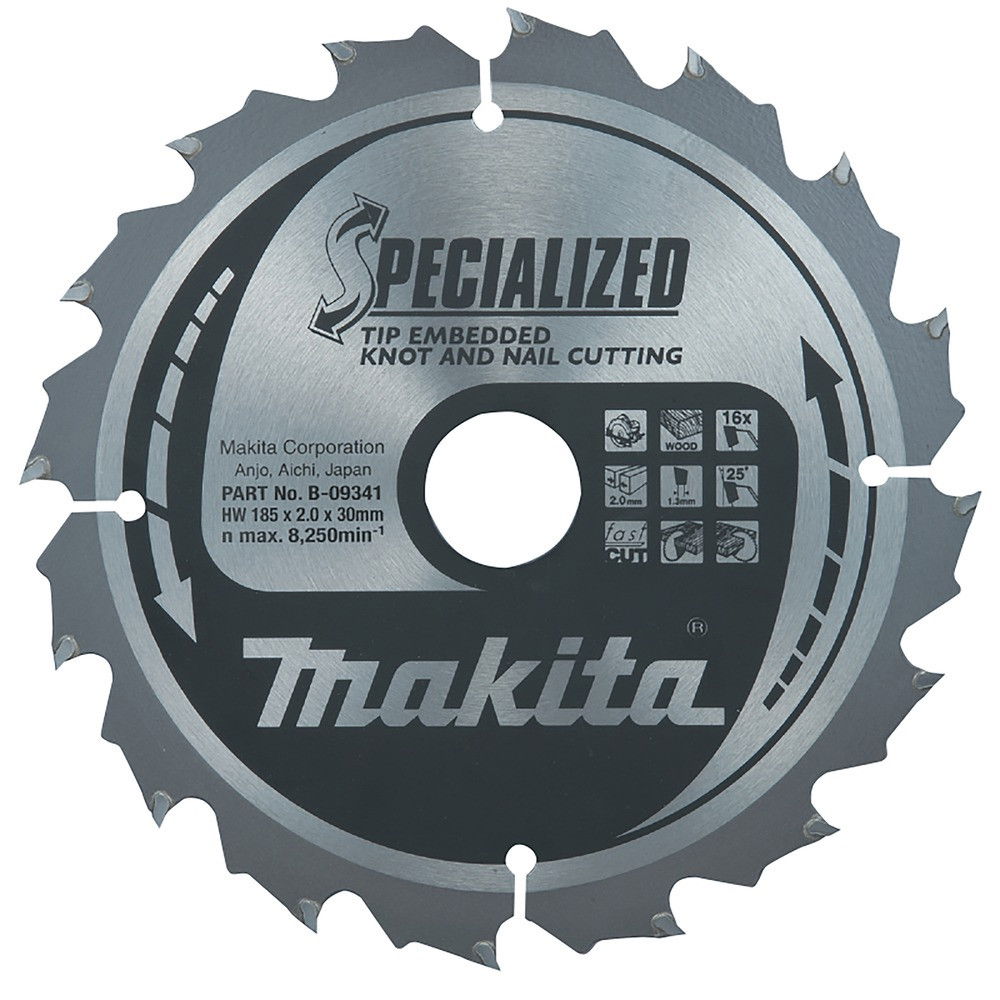 Makita SPECIALIZED Beágyazott Fogú Körfűrésztárcsák Szögre, Csomós fára termék fő termékképe