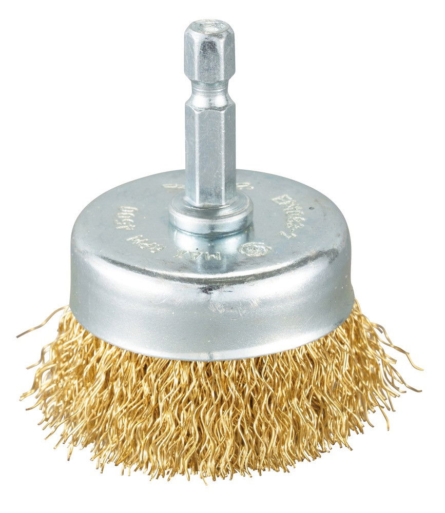 Makita Hullámos drótkefe csésze sárgaréz bevonattal 1/4" termék fő termékképe