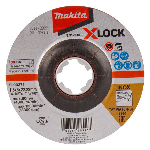Makita Csiszolótárcsa sarokcsiszolókhoz acél/inox X-LOCK termék fő termékképe