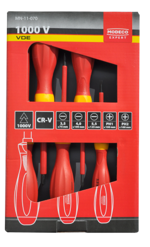 Modeco Csavarhúzókészlet 1000V szigetelt 6 db-os termék fő termékképe