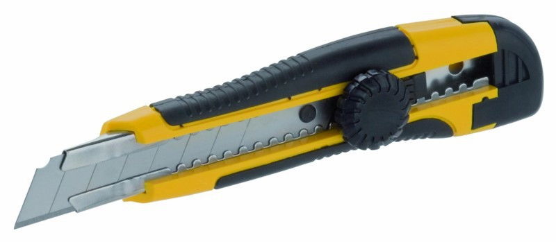 MODECO Tapétavágó Kés, Snitze, Fém Betét, Műanyag Markolat, Csavaros Rögzítés 18 mm Tördelhető Penge termék fő termékképe