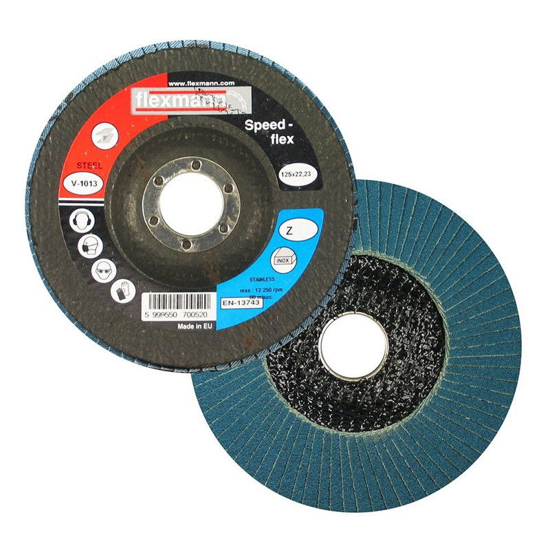 Flexmann Speed-flex lamellás csiszolókorong 125x22,2mm kúpos, fém-inox termék fő termékképe