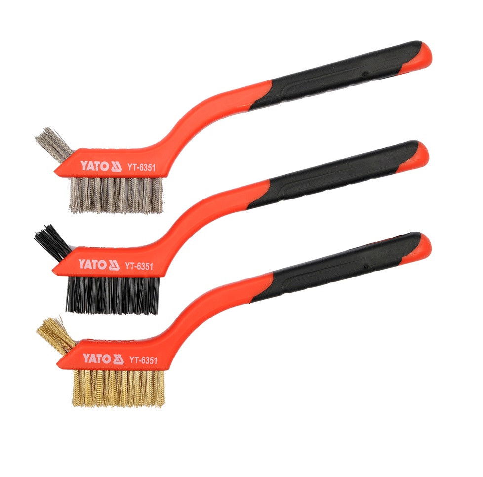 YATO Drótkefe készlet 3 részes, műanyag nyéllel 180 mm termék fő termékképe