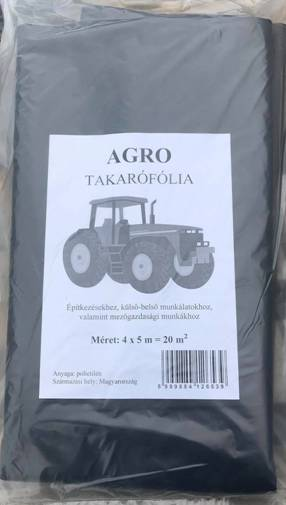 Iparifoliak Takarófólia Extraerős Agro 120 mikron 4*5m 20m2 FEKETE Ipari Vastagság termék fő termékképe