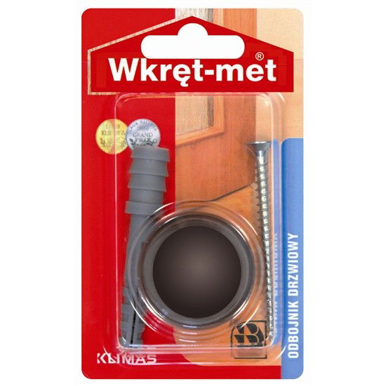 Klimas Ajtóütköző Gömb Műanyag Tipli + Csavar (8*60 mm + 5*60 mm) Fekete Szett termék fő termékképe