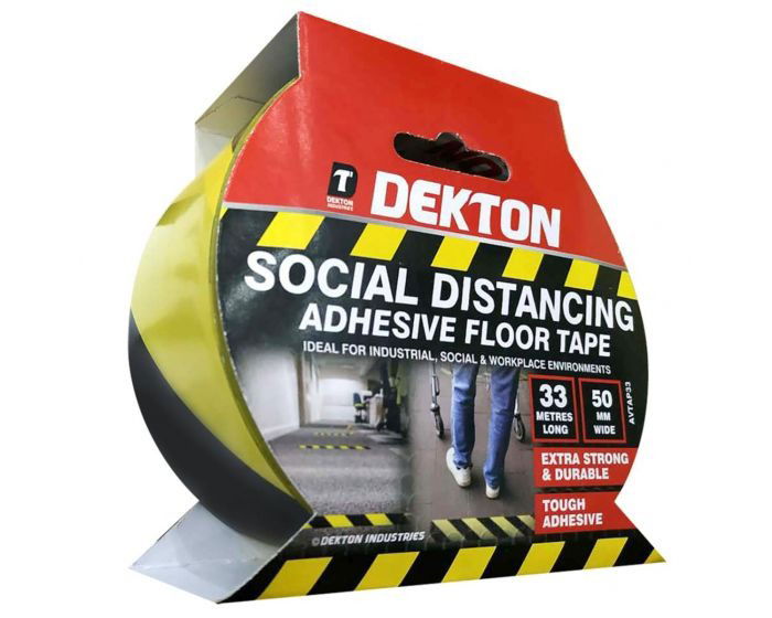 Dekton Padlójelölő figyelmeztető szalg fekete-sárga 50 mm*33 m termék fő termékképe