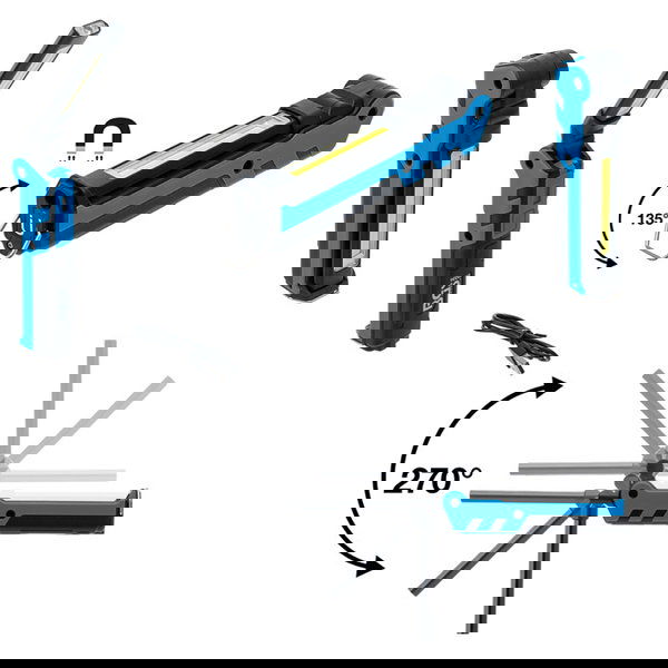 BGS Akkumulátoros Elhajlítható Lámpa COB-LED 5W Mágneses termék fő termékképe