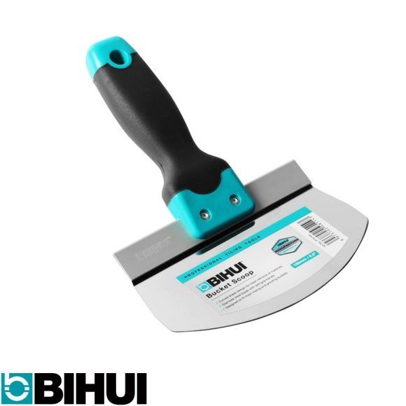 Bihui Glettkiszedő Rozsdamentes Spakli Ívelt Pengével 165 mm 2K Markolat Vödörhöz termék fő termékképe