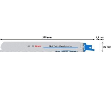 Bosch Pro Medium - Thick Metal Fűrészlap S1137BEF Szablyafűrész Orrfűrész Fém BIM 225*25*1,1 mm 1,4+1,6+1,8 mm termék fő termékképe