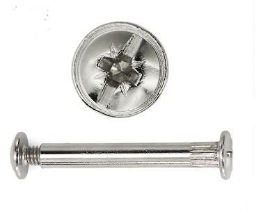 D-fejű Bútorhüvely M6*7,5*30mm, Kereszthornyos, Nikkelezett termék fő termékképe