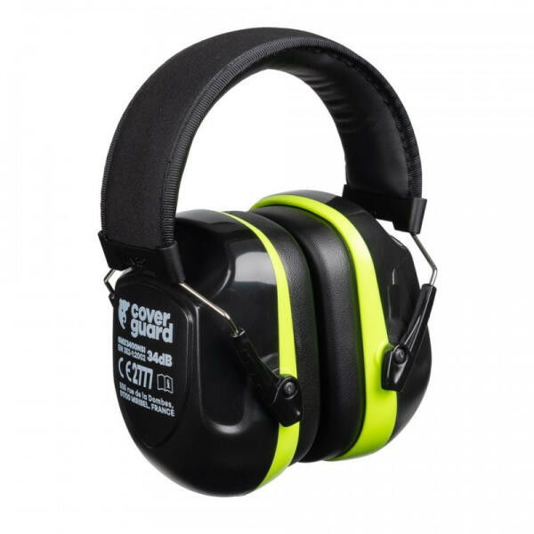 Coverguard Állítható Fültok MX340  SNR34dB  Fekete/Sárga Párnázott Fejpánt termék fő termékképe