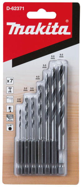 Makita Fafúró Készlet Bites 2-8 mm   1/4" Hex Befogású 7 db termék fő termékképe