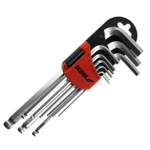 Dedra Hosszú Imbuszkulcs Készlet Gömbvégű 1,5-10 mm 9 db CrV termék fő termékképe