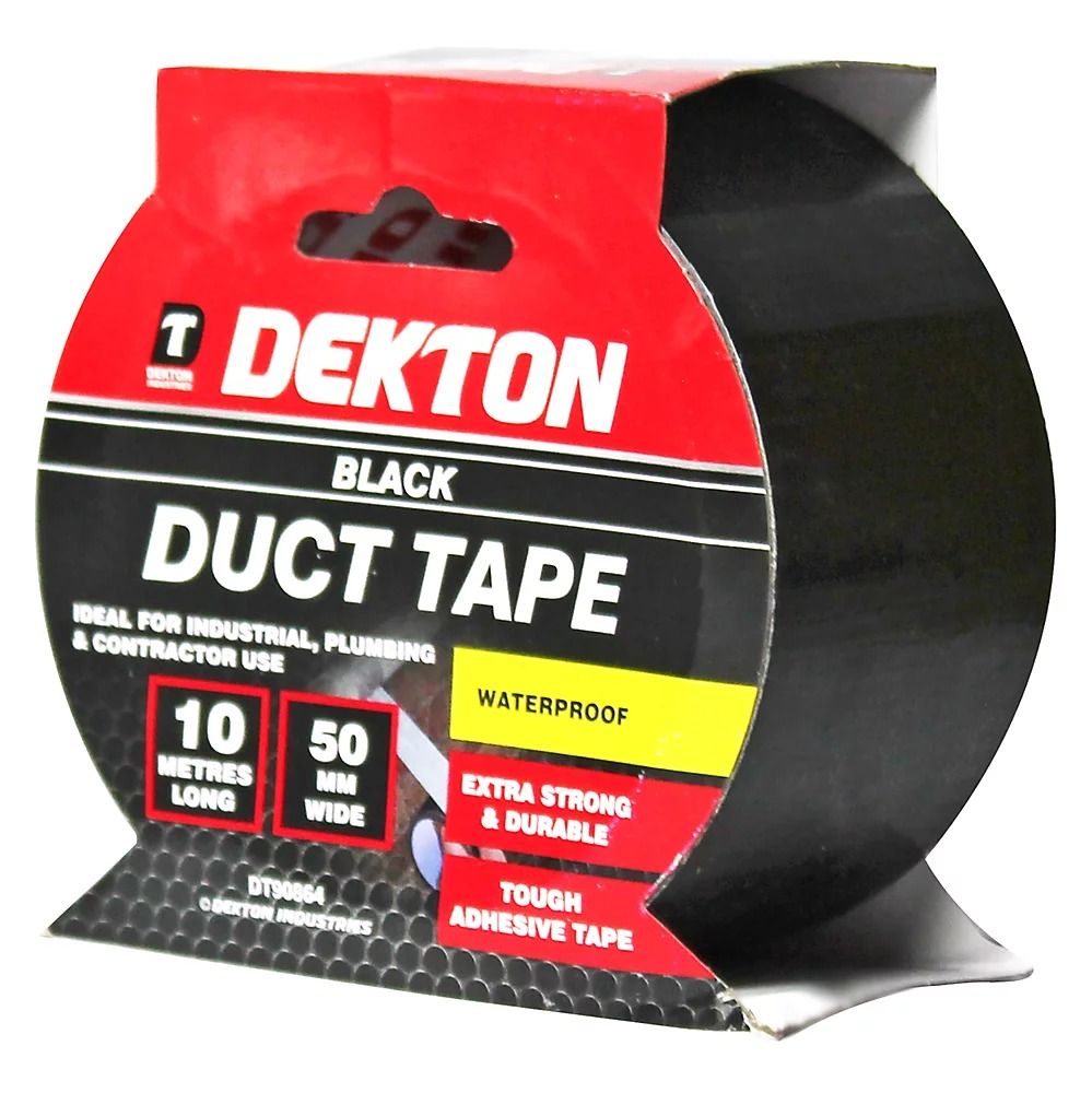 DEKTON Duct Tape Extra Erős Ipari Ragasztószalag, 10 m * 50 mm, Fekete termék fő termékképe