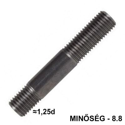 DIN939 8.8  M8*40 mm Tőcsavar/Ászokcsavar Metrikus - Metrikus Natúr 1,25 D termék fő termékképe