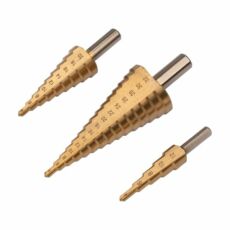 Draumet Lépcsős Fúrószár Készlet HSS Titán Bevonat 3 db  4-12 mm, 4-20 mm, 4-32 mm termék fő termékképe