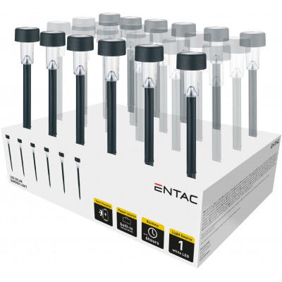 Entac Kerti Szolár Lámpa 36*5,5 cm Rozsdamentes Acél Szürke 1 Led Műanyag Fehér Fény termék fő termékképe