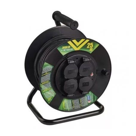 EMOS Kábeldob Gumis 25 m  3*1,5 mm IP44  4*2P+F Csapfedeles termék fő termékképe