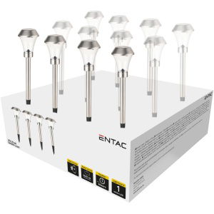 Entac Kerti Szolár Lámpa 40*8 cm Rozsdamentes Acél 1 Led Fehér Fény Műanyag termék fő termékképe