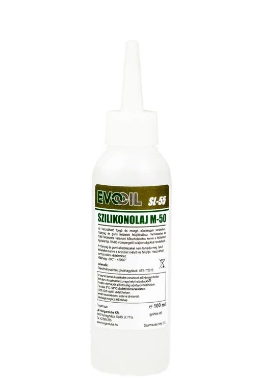 Evooil SL-55 Szilikonolaj M-50 Forgó, Mozgó Alkatrészek Műanyag és Gumi Felületekre -50°C - +200°C 100 ml termék fő termékképe